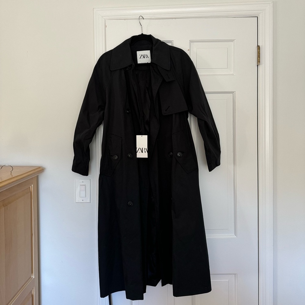 Zara Black Classic Trench Coat